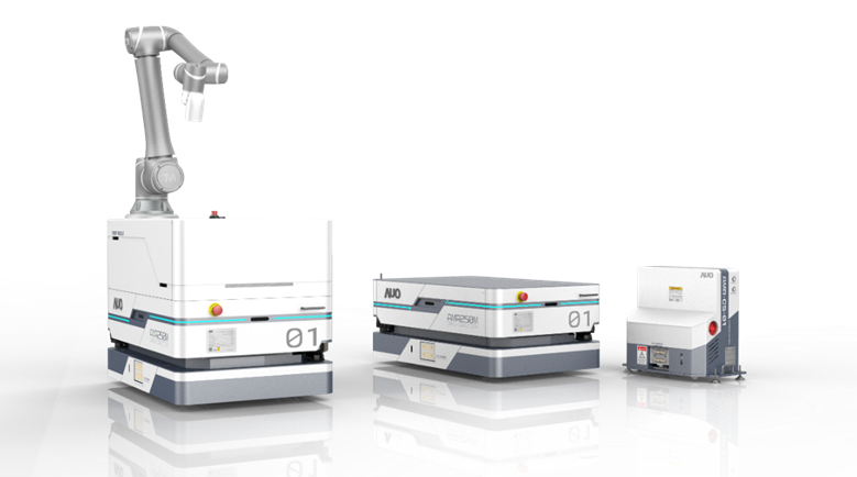 IM电竞數位開發的自主式移動機器人（AMR250M），搭配全向輪並結合AI演算法、2D LiDAR、3D攝影機等技術，協助客戶實現產線全自動化